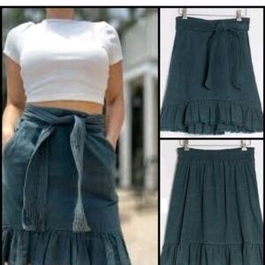 Pilcro and the Letterpress Teal Mini Skirt